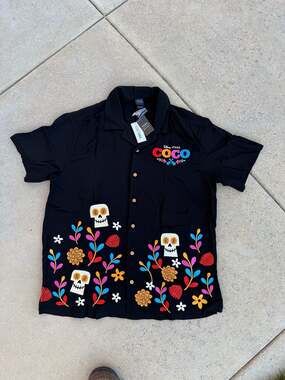 Disney Pixar Coco Sugar Skulls & Florals Button-Up T-Shirt - Exclusive